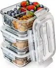 Prepnaturals 3 Pack 34 Oz Glass Meal Prep Containers - Dishwasher Microwave Free