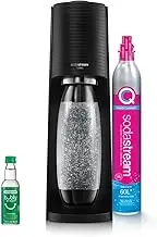 SodaStream - TERRA Black Sparkling Water Maker & lime bubly drop | Turn sparkling water into your favourite drinks | Quick Connect CO2 | Eco-Friendly Reusable Bottle | Stylish Kitchen Appliance