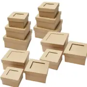 4 Sets of 3 Paper Mache Picture Frame Square Nested Boxes