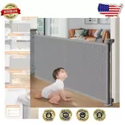 Pet & Baby Safe Retractable Mesh Gate - 35" Tall, Adjustable for Indoor/Outdoor