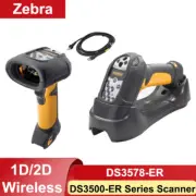 Symbol DS3578-ER 1D/2D USB Wireless Barcode Scanner w/ Cable & Cradle & Battery