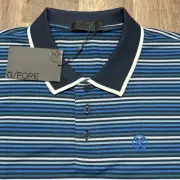 G Fore Polo Shirt Mens Extra Large Golf Course Striped Performance Wicking Tech