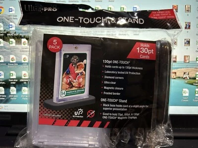 (5-Pack Combo) Ultra Pro 130 pt One Touch Magnetic Card Holders & Display Stands