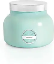 Volcano Scented Candles - Luxury Glass Jar Candles for Home Scented with Tropical Fruit & Sugared Citrus - Soy Wax Blend - Capri Blue Volcano - Aqua Color (19 oz)