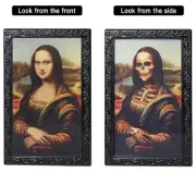 11x9-inch 3D Changing Lenticular HAUNTED MONA LISA ZOMBIE PICTURE Print in Frame