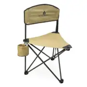 Black Sierra Elevation Tri-Pod Stool with Backrest, Lightweight, Folding