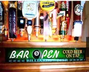 Lighted 18 BEER TAP HANDLE DISPLAY / BILLIARDS POOL HALL KEGERATOR BAR SIGN
