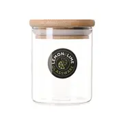 Lemon & Lime Glass Jar Camden 200ml Bamboo Lid Canister Food Storage Container