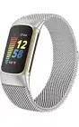 Compatible with Fitbit-Charge-5-Strap for Women Men, Magnetic Clasp Silver