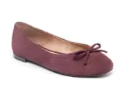 ME TOO Skylar Plum Suede Ballet Flats Padded Soles Slip On Shoes Women's Size 7
