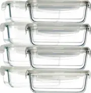 30oz Food Storage Containers, Glass W/ Lids, Dishwasher & Microwave safe New