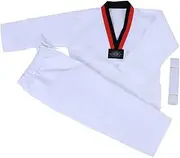 [tieedhfu] Cotton Taekwondo Uniform Adult Children Solid Color Breathable V Neck Sweat Absorbent Learner Long Sleeve Uniforms