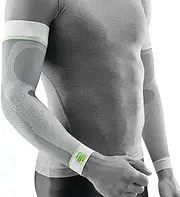 Bauerfeind Sports Compression Arm Sleeves (1 Pair) - Gradient Compression to Improve Oxygen and Blood Circulation in Arms - Air Knit Fabric Breathable, Durable, Washable (White, Small/Short)
