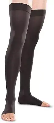Therafirm Open-Toe Thigh Highs 20-30mmhg (Black) Small