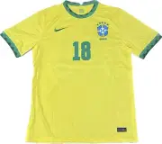 VINICIUS JR 2020-21 BRAZIL HOME JERSEY BECKETT QR