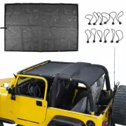 Mesh Bikini Top Cover Provides UV Sun Protection for 97-2006 Jeep Wrangler TJ a