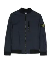 logo-patch zip-up bomber jacket 10Y blue