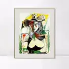 Framed Canvas Art 1962 Femme au grand chap by Pablo Picasso Wall Art Decorations