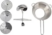 Baxnore Manual Food Mill, Stainless Steel Jams Mill, Manual Vegetable Fruit Mill, Non Slip Handles Food Masher, Comfortable Grip Food Mill for Kitchen