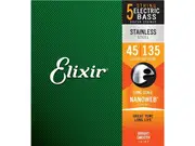Elixir #14782 Bass Guitar 5 String Nano Coat Stainless Steel 45-135 Light/Medium