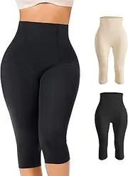 [JOSERGO] Compression Capri Leggings for Women Tummy Control High Waisted Body Shaper Seamless Shapewear Thigh Slimmer