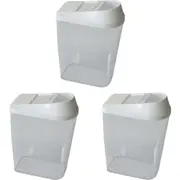 3x Homeleisure Store & Pour Plastic 1.5L Container Kitchen/Pantry Clear/White