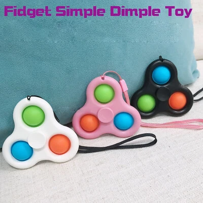 Simple Dimple Pop It Push Fidget Spinner Bubble Sensory Autism Toy Stress Relief