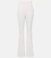 [Rebecca Vallance] Rebecca Vallance Bridal Evelyn mid-rise crêpe bootcut pants UK 14 white