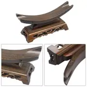 Wood Sword Stand Solid Sword Display Katana Stand Holder Crescent Shape for Gene