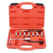 7pcs / Set Diesel Injector Seat Cleaner Tool Carbon Reamer Remover Handle Sets