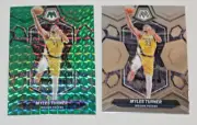 MYLES TURNER (2) 2023-24 MOSAIC GREEN PRIZM & BASE #198 INDIANA PACERS