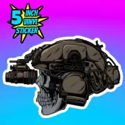 Skull Night Vision Goggles (NVG) 5 Inch Sticker Anime Army 1025