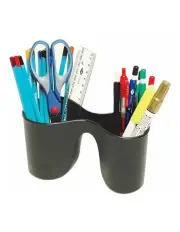 [Marbig] Enviro Duo Double Pencil Cup Pen Holder/Storage for School/Office Black