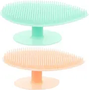 Healeved 2pcs Silicone Facial Cleansing Brush Gentle Skin Cleansing Tool with Food Grade Silicone for Face Cleaning Lightweight and Portable Random Color Random Color