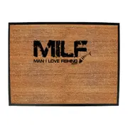 Dw Milf Man I Love Fishing - Funny Novelty Doormat Man Cave Floor mat