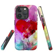 For iPhone 15 Pro Max Case, Shielding Cover, Heart Painting