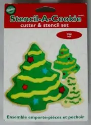 WILTON Cookie Cutter CHRISTMAS TREE Stencil A Cookie - Cutter & Stencil Set NEW