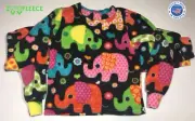 ZooFleece Elephant Baby Shower Decor Plush Print Pink Kids Pajama PJ Fleece