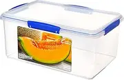[Sistema] KLIP IT Food Storage Container | 9.6 L | Stackable & Airtight Fridge/Freezer Food Box with Lid | BPA-Free Plastic | Blue Clips | 1 Count