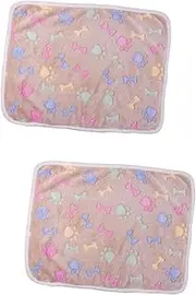 INOOMP 2pcs Pet Sleep Mat Puppy Blanket Paw Print Dog Blanket Fluffy Pet Blanket Doggie Blanket for Small Dogs Bed Throw Blanket Pet Cushion Fluffy Dog Blanket Dog Blankets Brown