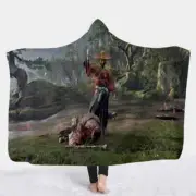 Nice Kill The Enemy Game 3D Hooded Blanket Wearable Flannel Throw Blanket Cloak