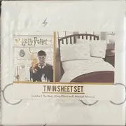 Harry Potter Twin Sheet Set Eyeglasses Print 3 Pieces Flat, Fitted, Pillowcase
