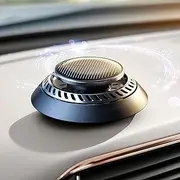 Ceeniu Car Air Fresheners for Luxury 2023, All-New Full-Aluminum Alloy Solar-Powered Rotary Design, Quiet, with Natural French Fragrance, Containing 2 Types of Anhydrous Essential Oils, Frosted black