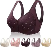 [GYQMBT] Daisy Bra for Seniors, Front Closure Bras for Older Women,2024 New Comfortable Convenient Front Close Button Cotton Bras