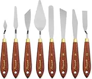 DerBlue Stainless Steel Artists Palette Knife Set,Spatula Palette Knife Painting Mixing Scraper,Thin and Flexible Art Tools for Oil Painting, Acrylic Mixing, Etc, 8pcs-