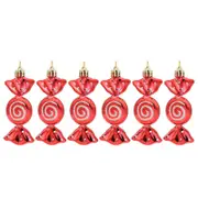Nevenka 6 Pcs Sweet Candy Hanging Ornaments for Christmas Tree Party Decor-Red