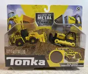 Tonka Tough Metal Movers Front Loader & Bulldozer Dirt Included Brand New