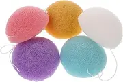 WOFASHPURET 5pcs Facial Sponges for Cleansing and Exfoliating Soft Durable Face Scrubbers for Daily Use and Bright Gentle Cleaning for All Skin Types