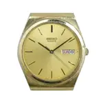 [專業] 石英錶 [SEIKO 0N0084] 精工傳統圓形時尚金錶[金色面+星+日期]/中性/新潮/軍錶