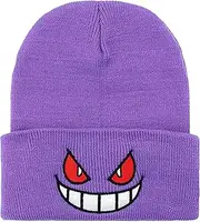[NEECS] Anime Beanie Hats for Men Women-Warm Stretchable Quackity Cuffed Embroidered Beanie Hat, Purpleanime, One Size
